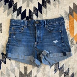 American Eagle hi-rise shortie jean shorts